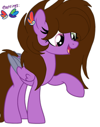 Size: 1260x1602 | Tagged: safe, artist:circuspaparazzi5678, oc, oc only, oc:feather breeze, pegasus, pony, base used, ear piercing, earring, female, jewelry, next generation, parent:blue stemware, parent:panda flare, piercing, simple background, solo, transparent background