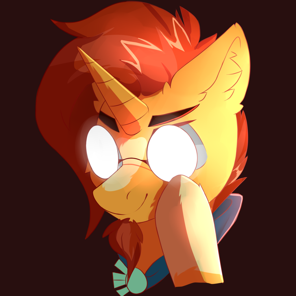 2826166 - safe, alternate version, artist:littlenaughtypony, izzy moonbow,  pony, unicorn, g5, abstract background, animated, bust, female, floppy  ears, gif, glasses, head tilt, high res, horn, looking at you, loop, mare,  meganekko, solo 