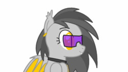 Size: 1280x720 | Tagged: safe, artist:electedpony, artist:electrum18, oc, bat pony, pony, animated, bat pony oc, bat wings, collar, eyelashes, gif, glasses, hooves, interpretation, looking at something, narrowed eyes, piercing, rotating, simple background, solo, the fluffies, vector, website, white background, wings, yellow eyes