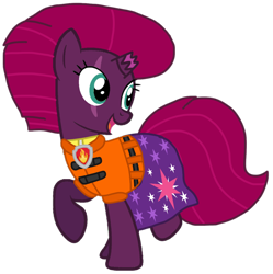 Size: 1056x1061 | Tagged: safe, alternate version, artist:徐詩珮, fizzlepop berrytwist, tempest shadow, pony, unicorn, series:sprglitemplight diary, series:sprglitemplight life jacket days, series:springshadowdrops diary, series:springshadowdrops life jacket days, g4, alternate universe, base used, broken horn, clothes, cute, cutie mark, cutie mark on clothes, dress, eye scar, eyelashes, horn, lifejacket, marshall (paw patrol), open mouth, paw patrol, raised hoof, scar, simple background, smiling, solo, transparent background