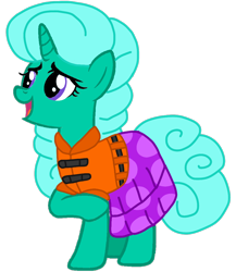 Size: 938x1080 | Tagged: safe, alternate version, artist:徐詩珮, glitter drops, pony, unicorn, series:sprglitemplight diary, series:sprglitemplight life jacket days, series:springshadowdrops diary, series:springshadowdrops life jacket days, g4, alternate universe, base used, clothes, cute, dress, eyelashes, female, lifejacket, mare, open mouth, raised hoof, simple background, smiling, solo, transparent background