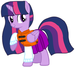 Size: 1116x1002 | Tagged: safe, alternate version, artist:徐詩珮, twilight sparkle, alicorn, pony, series:sprglitemplight diary, series:sprglitemplight life jacket days, series:springshadowdrops diary, series:springshadowdrops life jacket days, g4, alternate universe, base used, clothes, cute, dress, eyelashes, female, lifejacket, mare, raised hoof, simple background, smiling, solo, transparent background, twilight sparkle (alicorn)