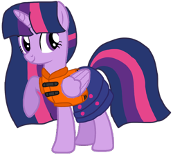 Size: 1114x999 | Tagged: safe, alternate version, artist:徐詩珮, twilight sparkle, alicorn, pony, series:sprglitemplight diary, series:sprglitemplight life jacket days, series:springshadowdrops diary, series:springshadowdrops life jacket days, g4, alternate universe, base used, clothes, cute, dress, eyelashes, female, lifejacket, mare, raised hoof, simple background, smiling, solo, transparent background, twilight sparkle (alicorn)
