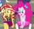 Size: 766x663 | Tagged: safe, screencap, pinkie pie, sunset shimmer, equestria girls, g4, my little pony equestria girls: choose your own ending, sock it to me, sock it to me: trixie, cropped, female, geode of empathy, geode of sugar bombs, magical geodes