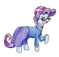 Size: 2082x2002 | Tagged: safe, artist:40kponyguy, derpibooru exclusive, edit, principal abacus cinch, earth pony, pony, villains of equestria collab, equestria girls, g4, background removed, clothes, equestria girls ponified, female, glasses, high res, looking at you, mare, ponified, raised hoof, simple background, solo, traditional art, transparent background
