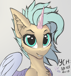 Size: 1300x1400 | Tagged: safe, artist:xeniusfms, pegasus, pony, unicorn, bust, commission, female, mare, portrait, ych example, your character here
