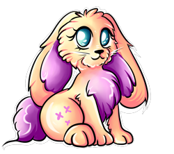 Size: 2737x2426 | Tagged: safe, artist:coco-drillo, fluttershy, hare, g4, animal, bunnyshy, chest fluff, cute, ear fluff, female, high res, natg2020, newbie artist training grounds, outline, shyabetes, simple background, sitting, solo, species swap, transparent background, whiskers