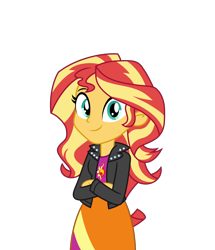 Size: 6008x7000 | Tagged: safe, artist:emeraldblast63, sunset shimmer, equestria girls, g4, absurd resolution, crossed arms, female, simple background, solo, transparent background, vector