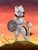 Size: 3124x4096 | Tagged: safe, artist:inkystylus12, oc, oc:reliable trustheart, arm hooves, armor, bipedal, blood, fantasy class, shield, sunset, sword, viking, warrior, weapon