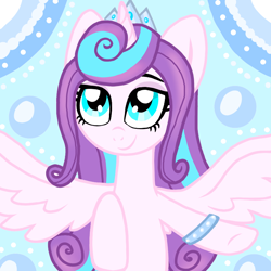 Size: 800x800 | Tagged: safe, artist:php185, princess flurry heart, alicorn, pony, g4, adult, bracelet, crown, crystal empire, female, future, jewelry, mare, older, older flurry heart, regalia, room, solo