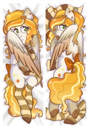 Size: 873x1256 | Tagged: safe, artist:spetu, oc, oc only, pegasus, pony, body pillow, clothes, socks, solo, striped socks