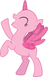 Size: 1057x1675 | Tagged: safe, artist:pegasski, oc, oc only, alicorn, pony, g4, the gift of the maud pie, alicorn oc, bald, base, eyelashes, female, horn, mare, open mouth, rearing, simple background, smiling, solo, transparent background, wings