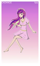 Size: 1920x3120 | Tagged: safe, artist:banquo0, princess cadance, human, art pack:my little persona, g4, barefoot, breasts, cleavage, clothes, dress, feet, female, humanized, short sleeves, solo