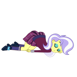 Size: 2952x2952 | Tagged: safe, artist:gmaplay, upper crust, equestria girls, g4, ass, ass up, butt, clothes, crystal prep academy uniform, eyes closed, face down ass up, female, high res, school uniform, simple background, sleeping, slumped, solo, transparent background, upper butt