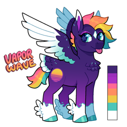 Size: 700x700 | Tagged: safe, artist:lastnight-light, oc, oc only, oc:vaporwave, pegasus, pony, female, mare, simple background, solo, starry eyes, tail feathers, tongue out, transparent background, two toned wings, wingding eyes, wings
