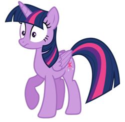 Size: 1280x1252 | Tagged: safe, artist:estories, twilight sparkle, alicorn, pony, g4, episode needed, female, folded wings, frown, mare, raised hoof, simple background, solo, transparent background, twilight sparkle (alicorn), wide eyes, wings
