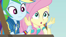 Size: 1920x1080 | Tagged: safe, screencap, fluttershy, rainbow dash, equestria girls, equestria girls specials, g4, my little pony equestria girls: better together, my little pony equestria girls: rollercoaster of friendship, female, geode of fauna, geode of super speed, magical geodes, photo booth (song)