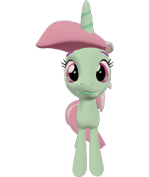 Size: 608x720 | Tagged: safe, artist:topsangtheman, minty bubblegum, pony, unicorn, g4, 3d, female, looking at you, simple background, solo, source filmmaker, transparent background