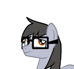 Size: 614x572 | Tagged: safe, artist:alex mars, oc, oc only, oc:silver bristle, earth pony, pony, glasses, looking up, male, simple background, smiling, solo, stallion, white background