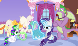 Size: 1227x720 | Tagged: safe, artist:mlplary6, rarity, spike, dracony, dragon, hybrid, pony, g4, family, female, gigachad spike, interspecies offspring, male, offspring, older, older spike, parent:rarity, parent:spike, parents:sparity, ship:sparity, shipping, straight, winged spike, wings