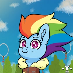 Size: 1980x1980 | Tagged: safe, artist:yelowcrom, rainbow dash, pegasus, pony, g4, the last problem, bomber jacket, bust, captain, clothes, ear fluff, female, jacket, looking at you, mare, newbie artist training grounds, older, older rainbow dash, portrait, redraw, solo