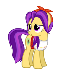 Size: 2652x2962 | Tagged: safe, artist:chomakony, oc, oc only, oc:julieta villacasco, earth pony, pony, bandana, clothes, earth pony oc, female, high res, mare, mexican, mexico, show accurate, simple background, smiling, solo, transparent background, turned head
