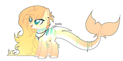 Size: 836x416 | Tagged: safe, artist:mint-light, oc, oc only, original species, shark, shark pony, eye clipping through hair, jewelry, necklace, simple background, solo, transparent background