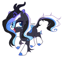 Size: 2565x2337 | Tagged: safe, artist:mint-light, oc, oc only, kirin, base used, coat markings, colored hooves, eyelashes, high res, kirin oc, open mouth, simple background, smiling, socks (coat markings), solo, transparent background