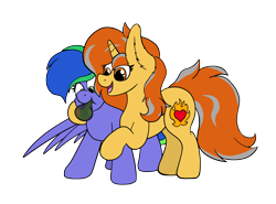 Size: 2784x2064 | Tagged: safe, artist:aaathebap, oc, oc only, oc:cinderheart, oc:felicity stars, pegasus, pony, unicorn, drinking, duo, duo female, female, high res, potion, simple background, transparent background