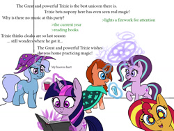 Size: 1500x1125 | Tagged: safe, artist:slamjam, starlight glimmer, sunburst, sunset shimmer, trixie, twilight sparkle, g4, meme, text