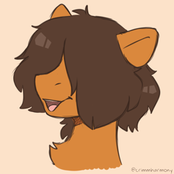 Size: 900x900 | Tagged: safe, artist:crimmharmony, oc, oc only, oc:souplish, pony, bust, covered eyes, hair over eyes, male, open mouth, simple background, sketch, solo