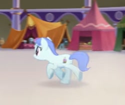 Size: 435x367 | Tagged: safe, screencap, earth pony, pony, g4, my little pony: the movie, background pony, booth, canterlot, cropped, female, mare, offscreen character, running, scared, unnamed character, unnamed pony