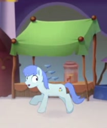Size: 376x449 | Tagged: safe, screencap, earth pony, pony, g4, my little pony: the movie, background pony, booth, canterlot, cropped, male, offscreen character, running, scared, stallion, unnamed character, unnamed pony