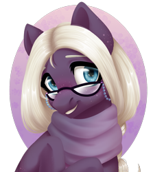 Size: 1287x1446 | Tagged: safe, artist:nika-rain, oc, oc only, earth pony, pony, bust, commission, cute, female, portrait, simple background, smiling, solo