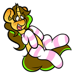 Size: 3500x3500 | Tagged: safe, artist:theawkwarddork, oc, oc only, oc:awkward dork, pony, unicorn, blushing, clothes, floating, freckles, heart eyes, high res, open mouth, simple background, smiling, socks, solo, transparent background, wingding eyes
