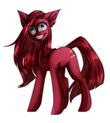 Size: 1035x1161 | Tagged: safe, artist:paintpalet35, pinkie pie, earth pony, pony, elements of insanity, g4, corrupted, female, mare, pinkis cupcake, simple background, solo, transparent background