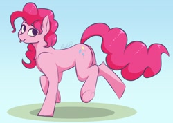 Size: 1244x884 | Tagged: safe, artist:renderpoint, pinkie pie, earth pony, pony, g4, :p, chest fluff, cute, diapinkes, female, gradient background, leg fluff, mare, solo, tongue out