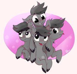 Size: 3250x3090 | Tagged: artist needed, safe, oc, oc only, oc:grey matter, pony, bubble, ear fluff, high res, multeity, self ponidox, simple background, tongue out, unshorn fetlocks