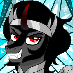 Size: 800x800 | Tagged: safe, artist:php185, king sombra, pony, unicorn, g4, bust, crystal castle, crystal empire, male, solo, stallion, throne