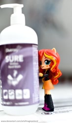 Size: 1024x1737 | Tagged: safe, artist:artofmagicpoland, sunset shimmer, equestria girls, g4, coronavirus, covid-19, doll, equestria girls minis, female, photo, solo, toy, wash your hands