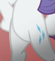 Size: 302x331 | Tagged: safe, screencap, rarity, pony, fake it 'til you make it, g4, belly, bipedal, cropped, female, hooves on hips, pictures of bellies, solo