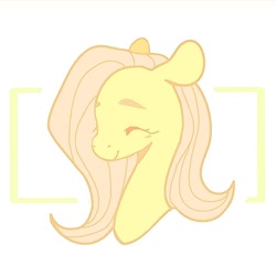 Size: 780x780 | Tagged: safe, artist:halomalwina, fluttershy, pegasus, pony, g4, bust, cute, eyes closed, female, mare, portrait, shyabetes, smiling, solo