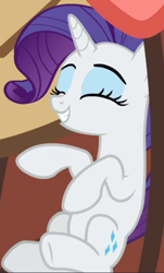 Size: 404x670 | Tagged: safe, screencap, rarity, pony, g4, she's all yak, cropped, cute, eyes closed, female, happy, raribetes, smiling, solo