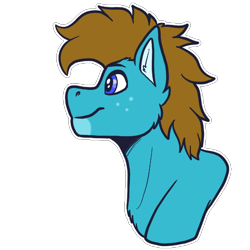 Size: 512x512 | Tagged: safe, artist:sursiq, oc, oc only, oc:carbon, pegasus, pony, blue eyes, bust, happy, looking up, smiling, solo, sticker, telegram sticker