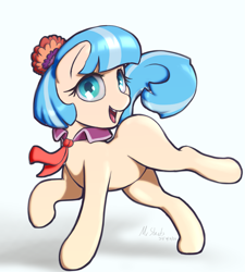 Size: 1069x1186 | Tagged: safe, artist:mrstrats, coco pommel, earth pony, pony, g4, cocobetes, cute, female, looking at you, mare, missing cutie mark, open mouth, solo