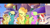 Size: 1920x1080 | Tagged: safe, screencap, cantaloupe (g4), cornsilk, dawn sunrays, glitter glow, nougat praliné, earth pony, pony, unicorn, g4, my little pony: the movie, background pony, balloon, blurry, bow, canterlot, clone, confetti, female, friendship festival, group, hair bow, hairclip, marching, mare, raised hoof, singing, unnamed character, unnamed pony, we got this together