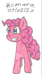 Size: 551x999 | Tagged: safe, artist:cmara, pinkie pie, earth pony, pony, g4, cute, diapinkes, excited, female, mare, smiling, solo, traditional art