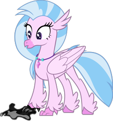 Size: 2008x2212 | Tagged: safe, artist:andrevus, derpibooru exclusive, part of a set, silverstream, classical hippogriff, goo, hippogriff, g4, female, goop, high res, latex, liquid latex, living latex, show accurate, simple background, solo, surprised, transparent background