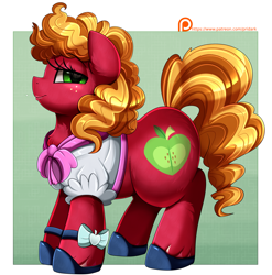 Size: 3509x3550 | Tagged: safe, artist:pridark, big macintosh, earth pony, pony, g4, clothes, dress, female, high res, macareina, mare, rule 63, shoes, solo