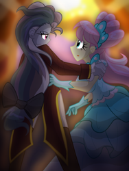 Size: 2100x2800 | Tagged: safe, artist:geraritydevillefort, fluttershy, rainbow dash, the count of monte rainbow, equestria girls, g4, broadway, clothes, dress, edmond dantes, high res, i know those eyes, mercedes, musical, rainbow dantes, shycedes, the count of monte cristo, this man is dead